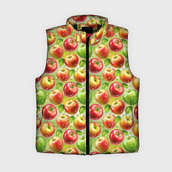 Женский жилет Натуральные яблоки паттерн, цвет: 3D-черный