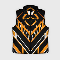Женский жилет Жёлто-белые линии на чёрном фоне, цвет: 3D-черный