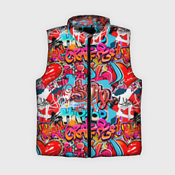 Женский жилет Hip hop graffiti pattern, цвет: 3D-светло-серый