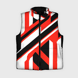 Женский жилет Чёрно-красные полосы на белом фоне
