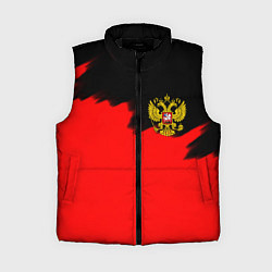 Женский жилет Россия красные краски, цвет: 3D-черный