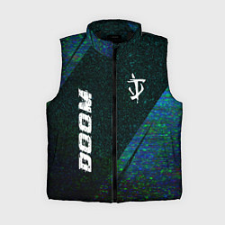 Женский жилет Doom glitch blue, цвет: 3D-черный