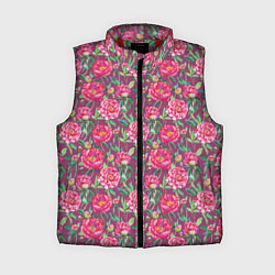 Женский жилет Пионы и шмели