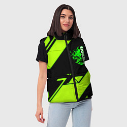 Женский жилет Киберпанк кислотная геометрия, цвет: 3D-светло-серый — фото 2