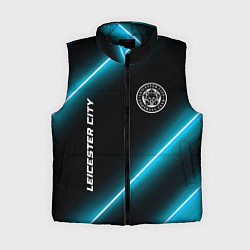 Женский жилет Leicester City неоновые лампы, цвет: 3D-черный