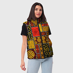 Женский жилет Разноцветный орнамент, цвет: 3D-красный — фото 2