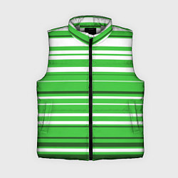 Женский жилет Бело-зелёный в полоску, цвет: 3D-светло-серый