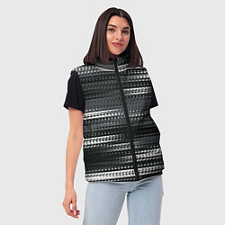 Женский жилет Тёмный серый абстрактные полосы, цвет: 3D-светло-серый — фото 2