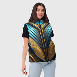Женский жилет Объемная футуристичная объемная текстура из кожи, цвет: 3D-светло-серый — фото 2