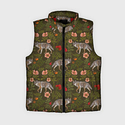 Женский жилет Волки и шиповник, цвет: 3D-красный