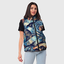 Женский жилет Джинсовая рванина - модный тренд, цвет: 3D-красный — фото 2