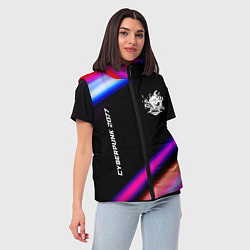 Женский жилет Cyberpunk 2077 speed game lights, цвет: 3D-черный — фото 2