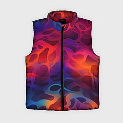 Женский жилет Паттерн неоновой волны, цвет: 3D-красный