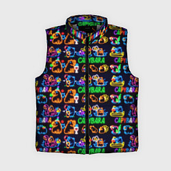 Женский жилет Счастливая неоновая капибара, цвет: 3D-светло-серый