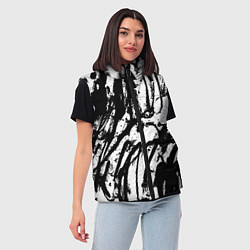 Женский жилет Чёрно-белая абстракция: нейросеть, цвет: 3D-красный — фото 2