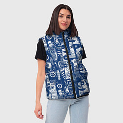 Женский жилет Маски туземные абстракция, цвет: 3D-светло-серый — фото 2