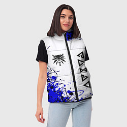 Женский жилет Ведьмак лого краски, цвет: 3D-черный — фото 2