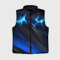 Женский жилет Абстракция синяя из градиента и линий, цвет: 3D-красный