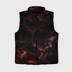 Женский жилет Потертая красная текстура, цвет: 3D-черный