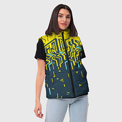 Женский жилет Яркий абстрактный геометрический рисунок для спорт, цвет: 3D-светло-серый — фото 2