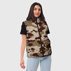 Женский жилет Коричневый камуфляж текстура, цвет: 3D-черный — фото 2