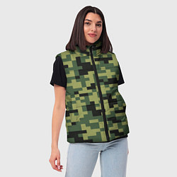 Женский жилет Камуфляжный стиль текстура пикселя, цвет: 3D-красный — фото 2