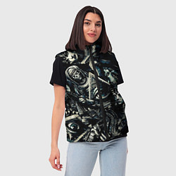 Женский жилет Глаз в пирамиде и Египетские Божества, цвет: 3D-черный — фото 2