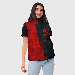 Женский жилет СССР геометрия спорт символика, цвет: 3D-светло-серый — фото 2