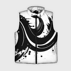 Женский жилет Чёрно-белая экспрессивная абстракция, цвет: 3D-светло-серый