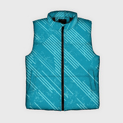 Женский жилет Абстракция светлые линии на зеленом фоне, цвет: 3D-черный