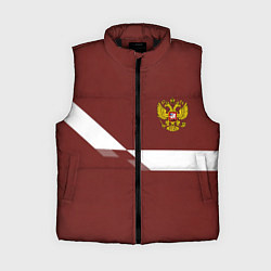 Женский жилет Россия спорт геометрия, цвет: 3D-черный
