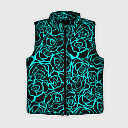 Женский жилет Черные розы паттерн, цвет: 3D-черный