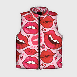 Женский жилет Губы ХО паттерн
