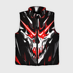 Женский жилет Абстрактный белый череп и красные полосы