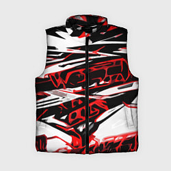 Женский жилет Красно-чёрная агрессивная абстракция на белом фоне, цвет: 3D-черный