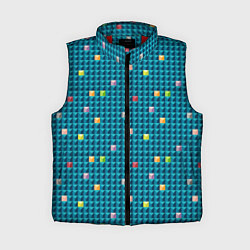 Женский жилет Синяя мозаика с цветными деталями, цвет: 3D-красный