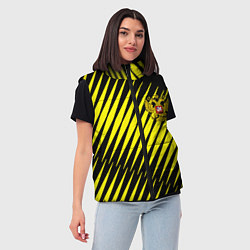 Женский жилет Герб РФ абстракция, цвет: 3D-светло-серый — фото 2