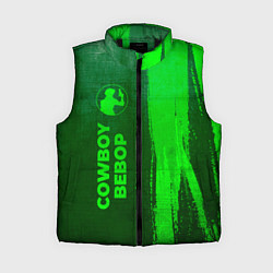 Женский жилет Cowboy Bebop - green gradient по-вертикали, цвет: 3D-черный