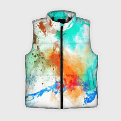 Женский жилет Штрихи красок цветные, цвет: 3D-черный