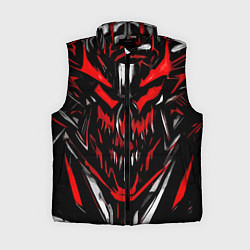 Женский жилет Красно-белое абстрактное лицо на чёрном фоне