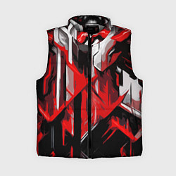 Женский жилет Red and white abstraction on a black background, цвет: 3D-светло-серый