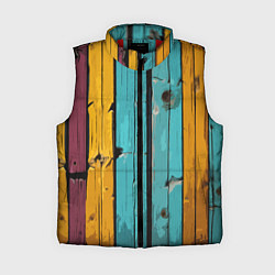 Женский жилет Цветные доски, цвет: 3D-красный