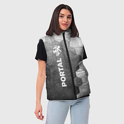 Женский жилет Portal - grey gradient по-вертикали, цвет: 3D-черный — фото 2