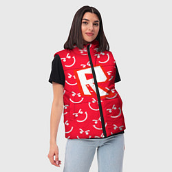 Женский жилет Roblox smile pattern, цвет: 3D-светло-серый — фото 2