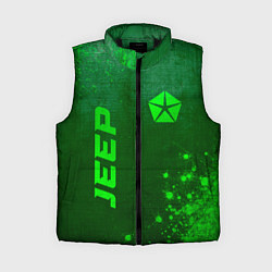 Женский жилет Jeep - green gradient вертикально, цвет: 3D-черный