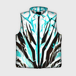 Женский жилет Чёрно-голубая абстракция на белом фоне, цвет: 3D-светло-серый