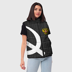 Женский жилет Россия паттерн ссср, цвет: 3D-светло-серый — фото 2