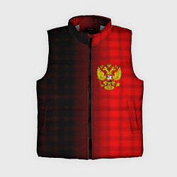 Женский жилет Герб РФ текстура красный