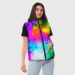 Женский жилет Неоново кислотный огонь, цвет: 3D-черный — фото 2