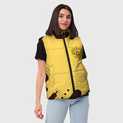 Женский жилет Герб РФ текстура ретро, цвет: 3D-красный — фото 2